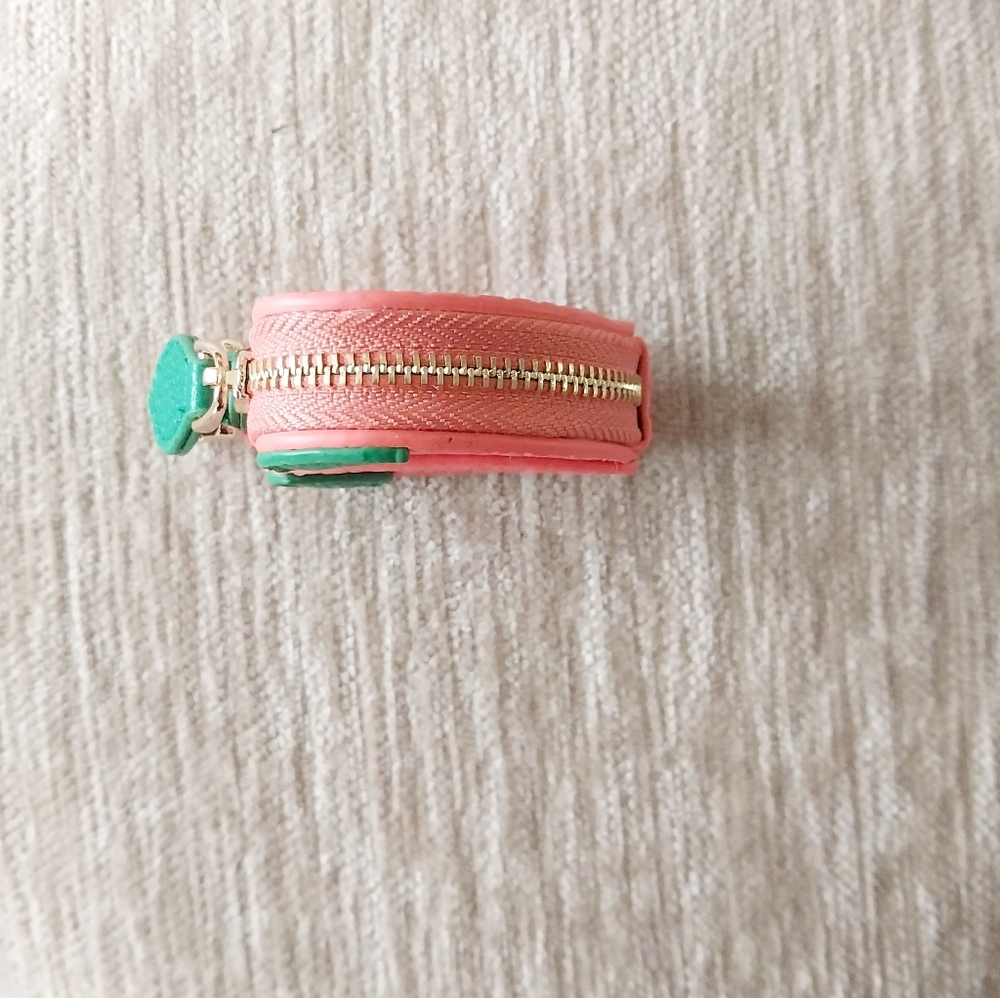 LAST ONE! PEACH Bag Charm Coin Purse Keychain Peach - Picture 3 of 5